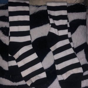 black and white striped (super) long socks